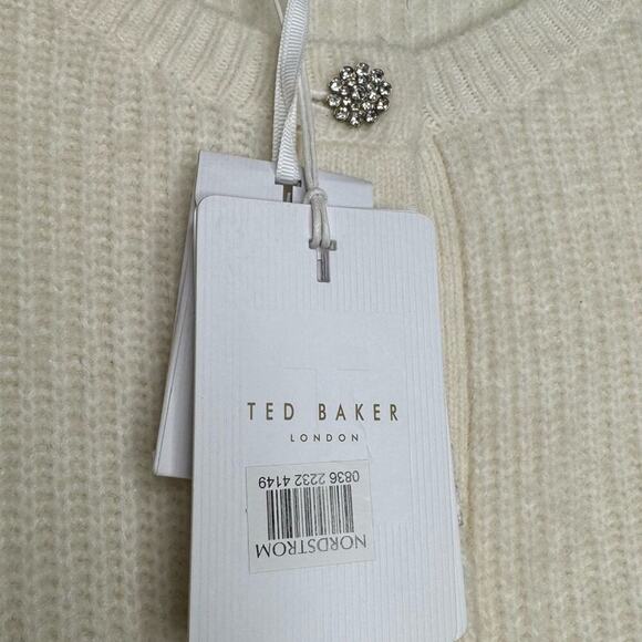 Ted Baker London Rosi Wool Blend Rhinestone Embellished Buttons Cardigan NWT  16 - Picture 11 of 14